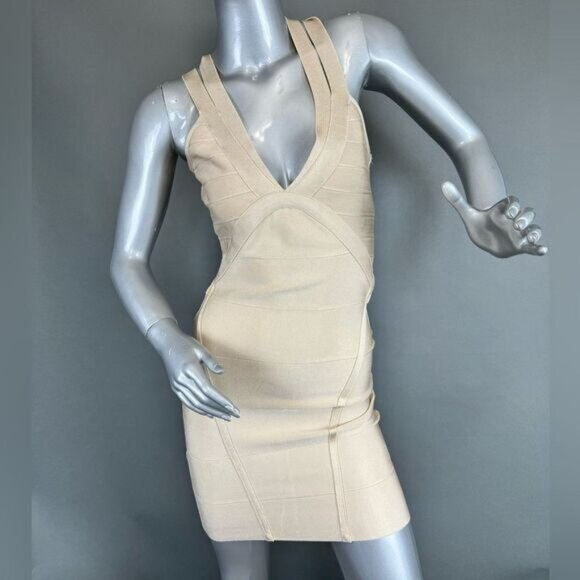 Lulus Beige Bandage Bodycon Mini Dress - Picture 5 of 9